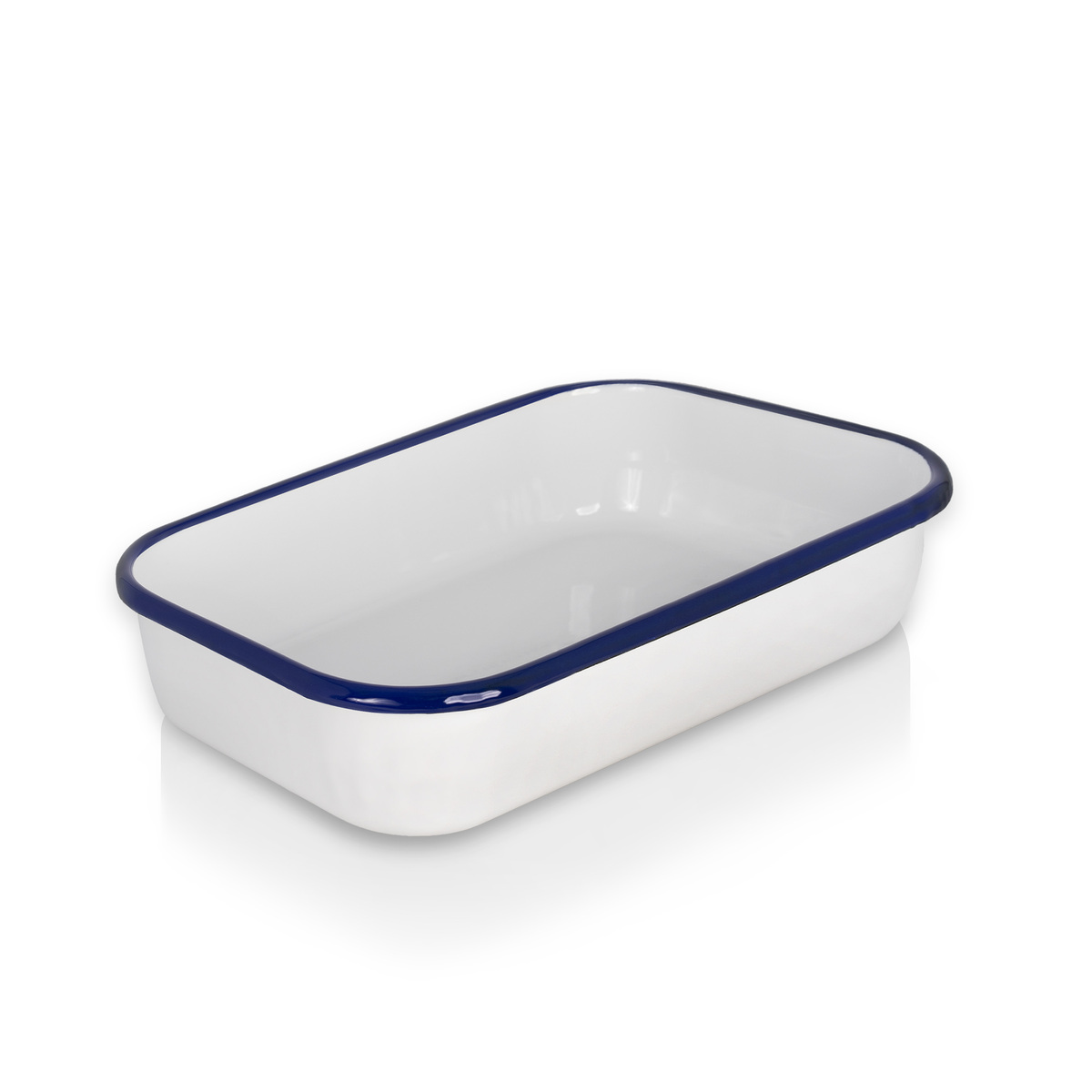 Louche Émaillée Krüger 'Karl 4710/B Husum' - 10 Cm De Diamètre - Acier Émaillé Blanc Avec Bordure Bleue