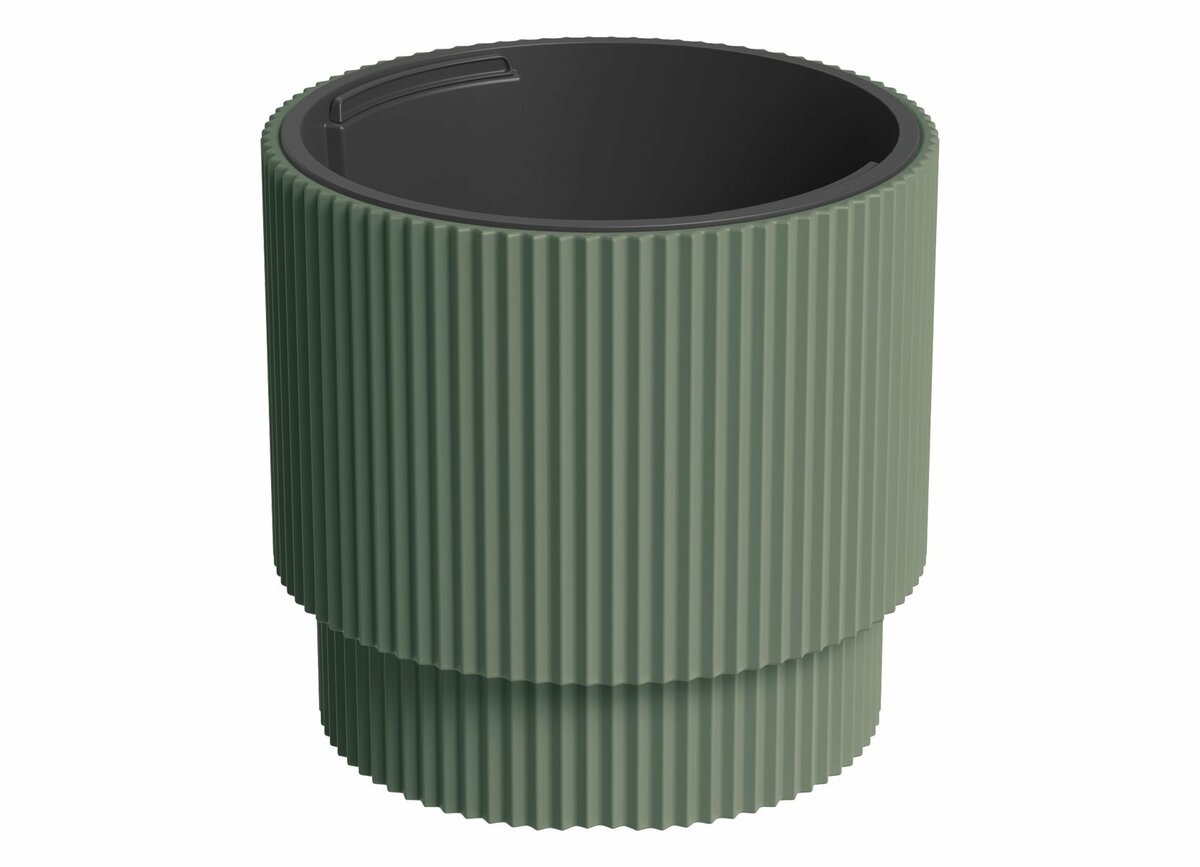 Bild 1 von Blumentopf Milly Rillendesign mit Einsatz 30cm Piniengrün