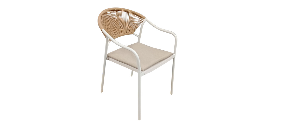 Bild 4 von Happy Home 3 tlg. Bistro Set HGE51-BEI helles Rattan mit Sitzkissen in Beige