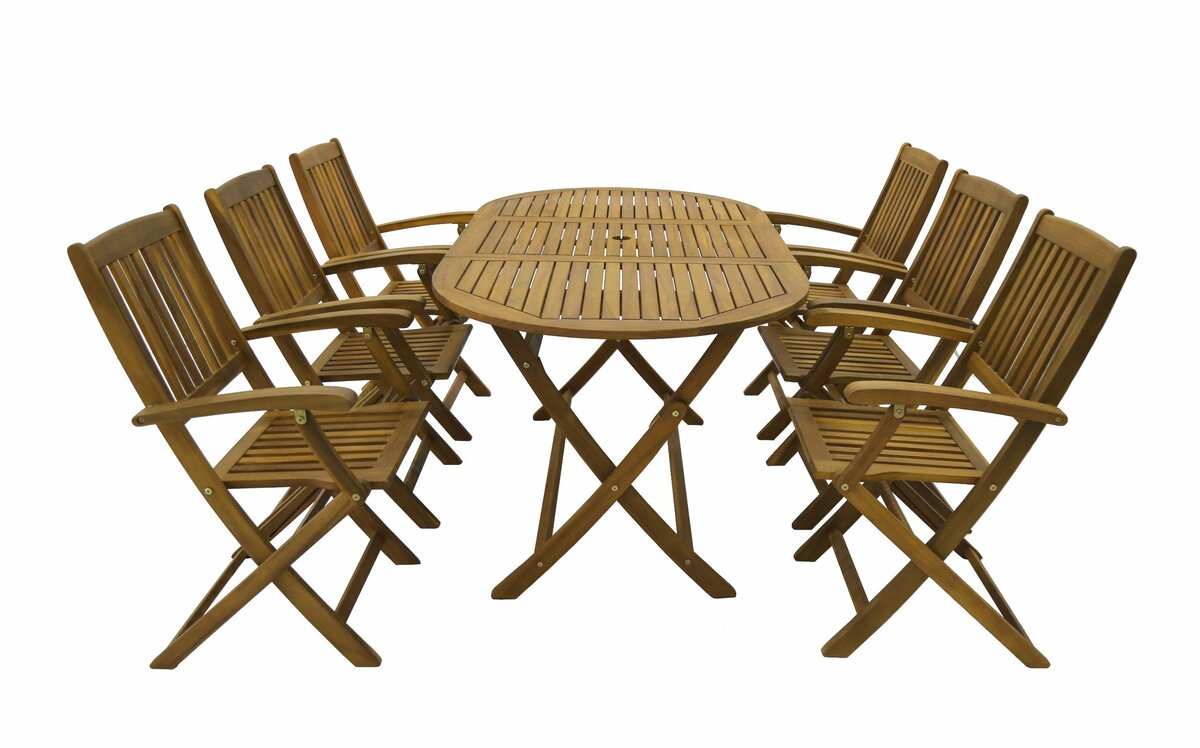 Bild 2 von HC Garten & Freizeit 7tlg. Sitzgruppe Boston aus Akazienholz