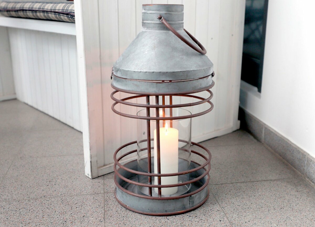 Bild 1 von Outdoor-Laterne aus Zink mit Glaseinsatz 40,5cm