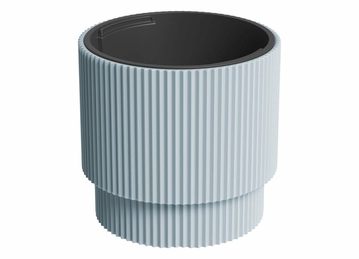 Bild 1 von Blumentopf Milly Rillendesign mit Einsatz 30cm Steingrau
