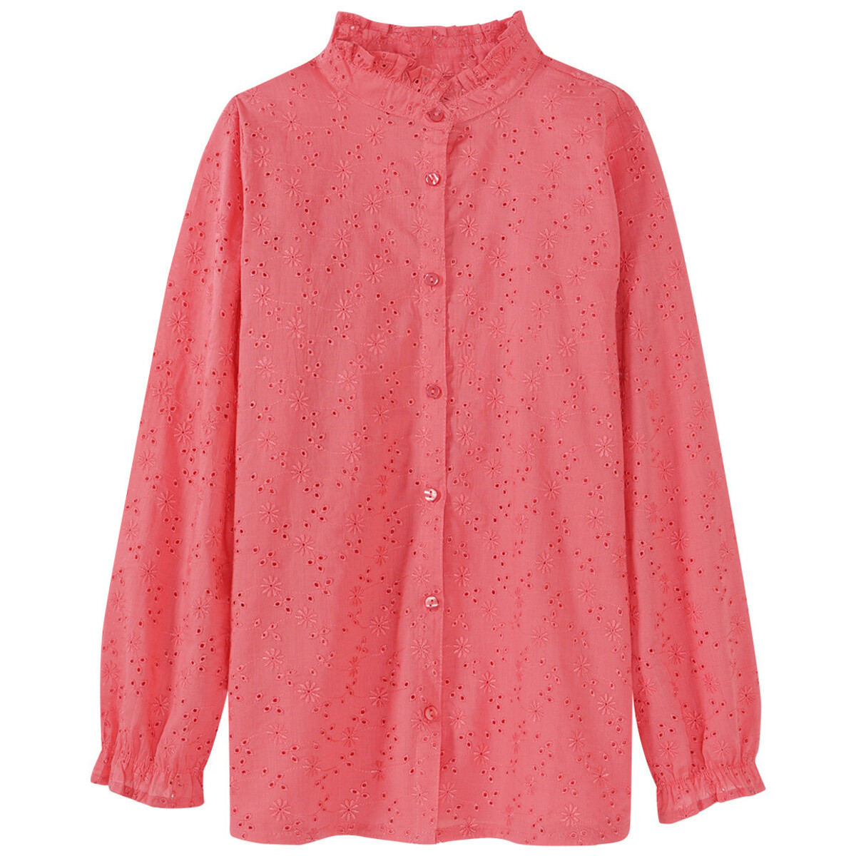 Bild 1 von Mädchen Bluse mit Lochstickerei HELLROT