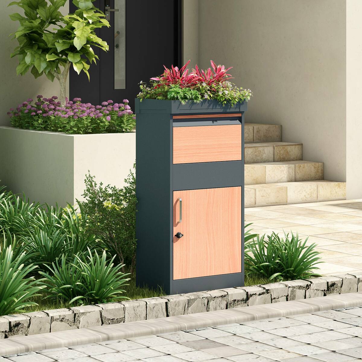 Bild 2 von HC Home & Living Paketbox mit Pflanzenkasten 50x37x105cm