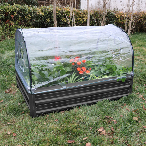 Bild 2 von Green Yard Gartenbeet mit Überdachung, ca. 115 x 80 x 80 cm, Anthrazit