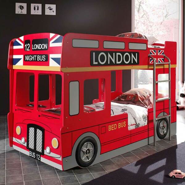 Bild 1 von Kinderetagenbett im Bus-Design Rot