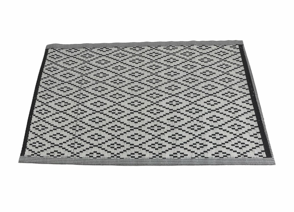 Bild 1 von Outdoor-Teppich Rautenmuster 150x90cm Anthrazit