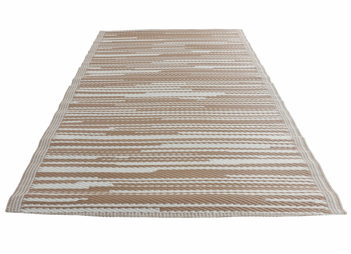 Bild 1 von Outdoor-Teppich Streifen 180x120cm Hellbraun/Weiß