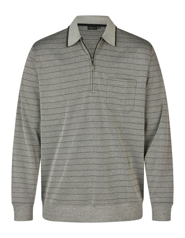 Bild 1 von Bexleys man - Tow-tone langarm Poloshirt mit Karo-Muster