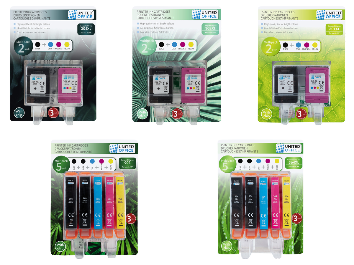 Bild 1 von UNITED OFFICE® Druckerpatronen, Multipack, HP