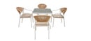 Bild 1 von Happy Home 5 tlg. Dining Set HGS34-BEI helles Rattan mit Sitzkissen in Beige