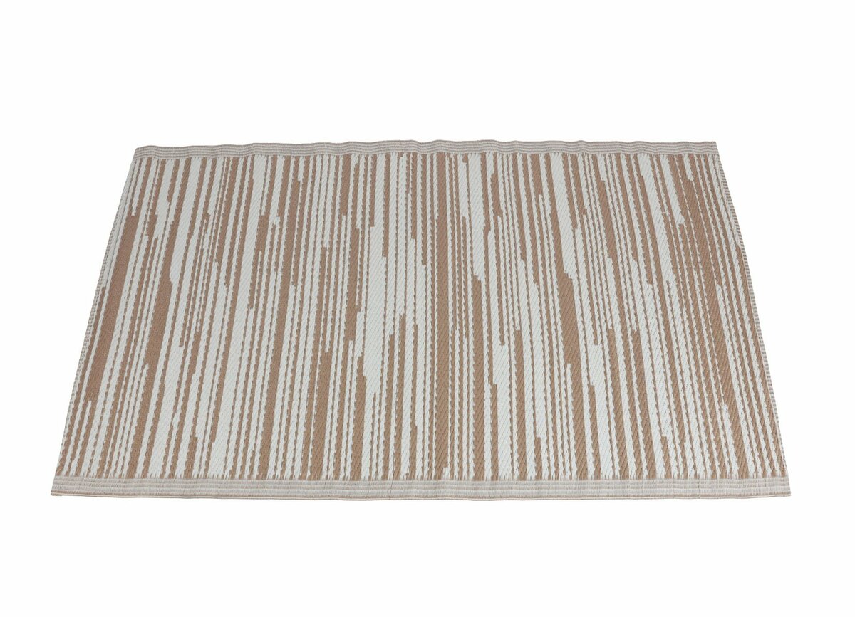 Bild 1 von Outdoor-Teppich Streifen 150x90cm Hellbraun/Weiß