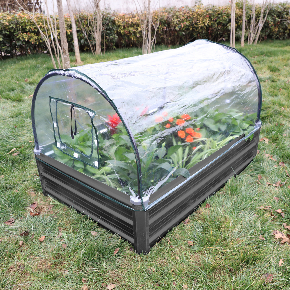 Bild 1 von Green Yard Gartenbeet mit Überdachung, ca. 115 x 80 x 80 cm, Anthrazit