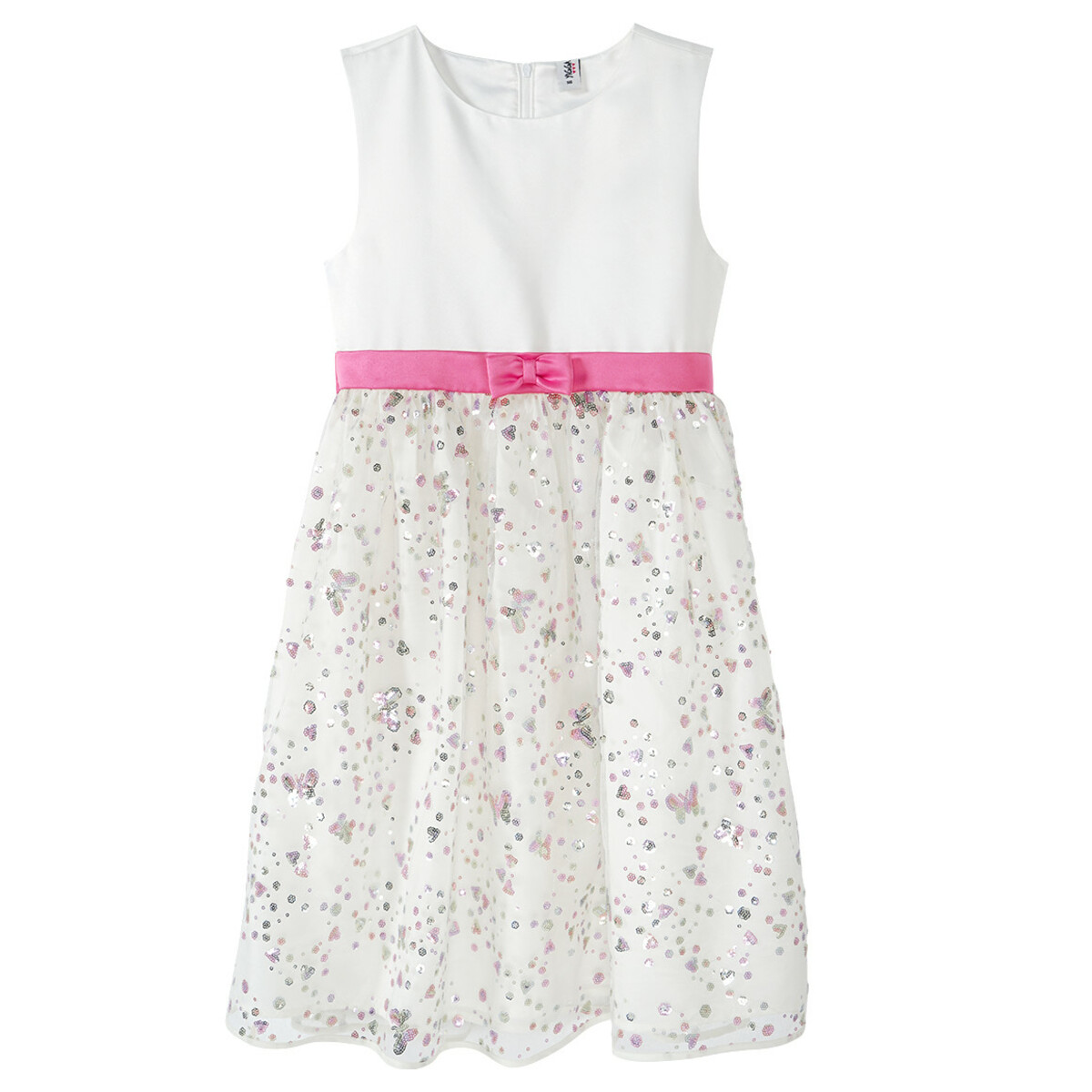 Bild 1 von Festliches Mädchen Kleid mit Zierschleife CREMEWEISS