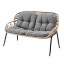 Bild 4 von Happy Home 4 tlg. Lounge Set HGS40-GRA helles Rattan mit Sitzkissen in grau