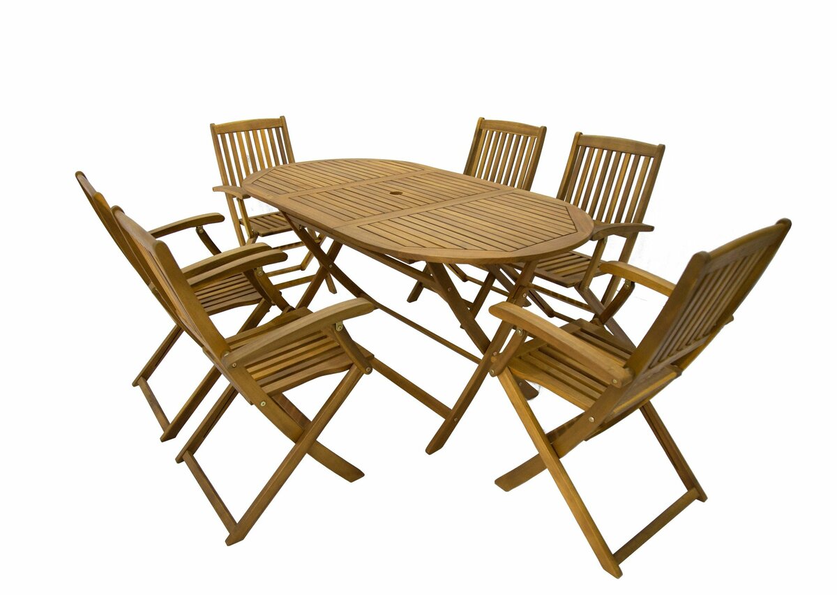 Bild 1 von HC Garten & Freizeit 7tlg. Sitzgruppe Boston aus Akazienholz