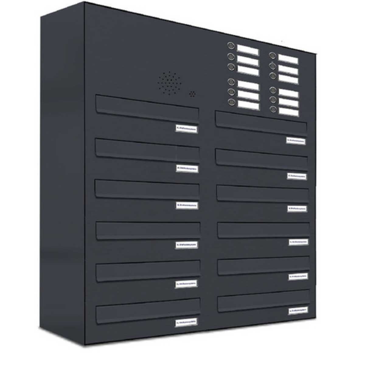 Bild 1 von AL BRIEFKASTENSYSTEME Briefkasten »Premium«, (BxH): 76.8 x 92cm, Anzahl Schlitze: 12, Zaunmontage - grau