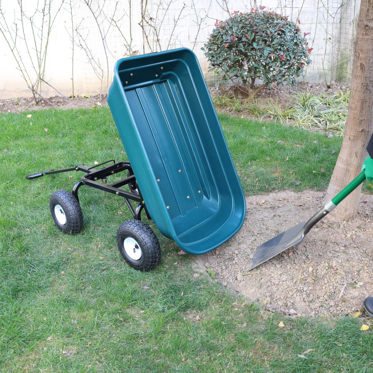 Bild 2 von GreenYard® Gartenwagen mit Kippfunktion, Volumen 65l,Tragkraft 200kg, Handwagen Bollerwagen
