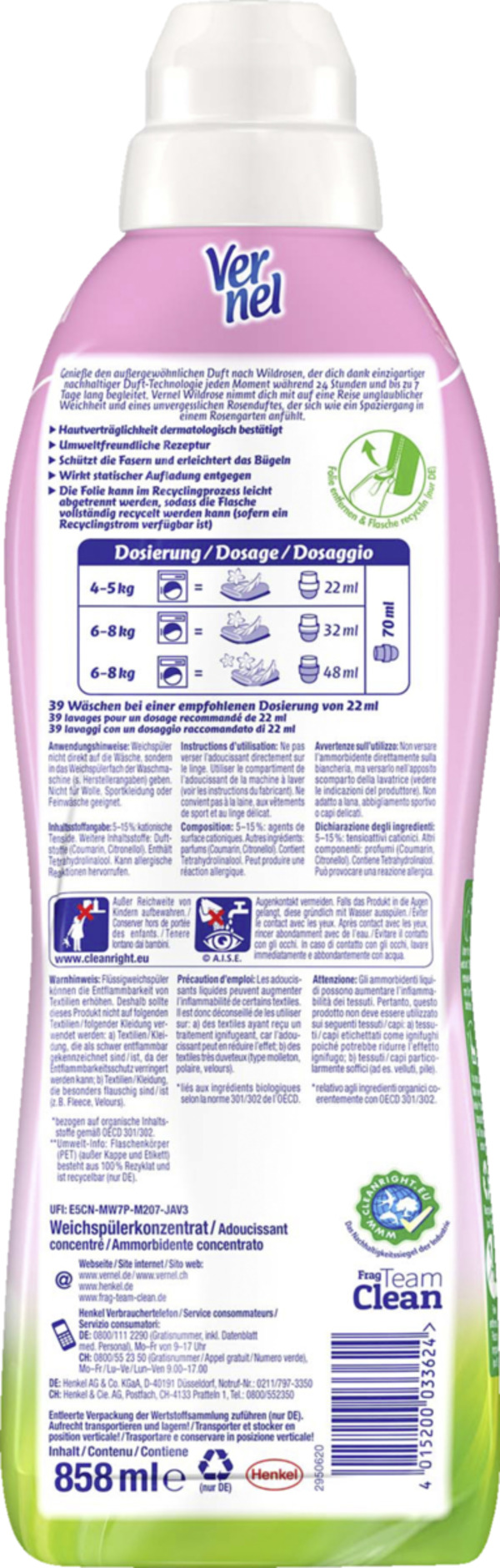 Bild 2 von Vernel Weichspüler Wildrose 39 WL
