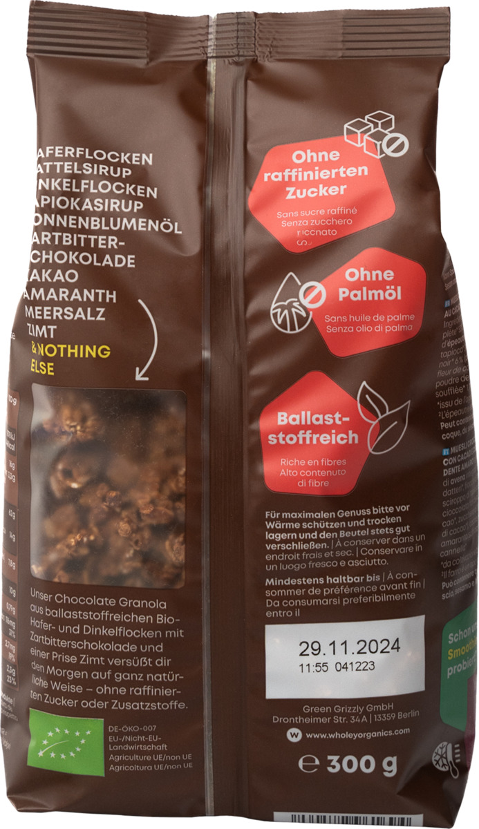 Bild 4 von Wholey Bio Crunchy Choc Sea Salt Granola