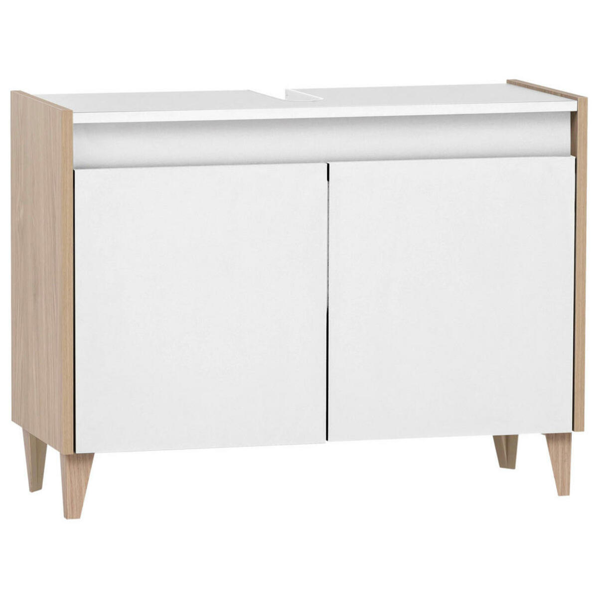 Bild 1 von Waschbeckenunterschrank Elba Eiche hell Nachbildung perlweiß Optik B/H/T: ca. 80x60,1x33 cm