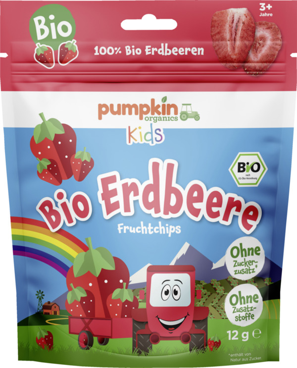 Bild 1 von Pumpkin Organics Bio Erdbeere Fruchtchips