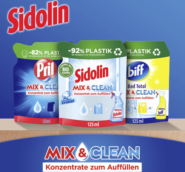 Bild 2 von Sidolin Streifenfrei Mix & Clean Cristal Nachfüllbeutel