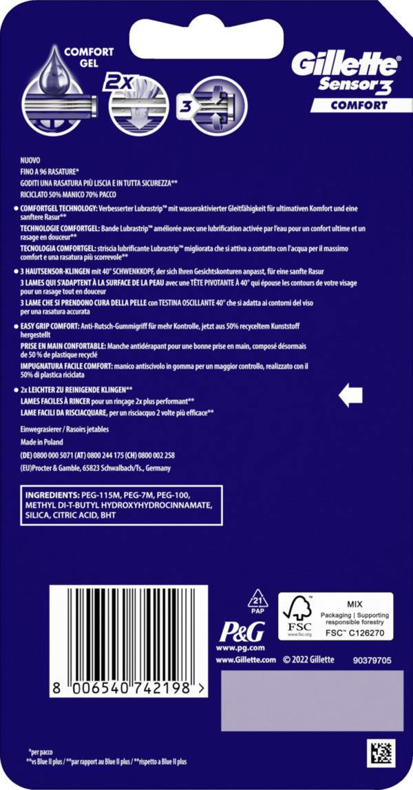 Bild 4 von Gillette Sensor3 Comfort Einwegrasierer