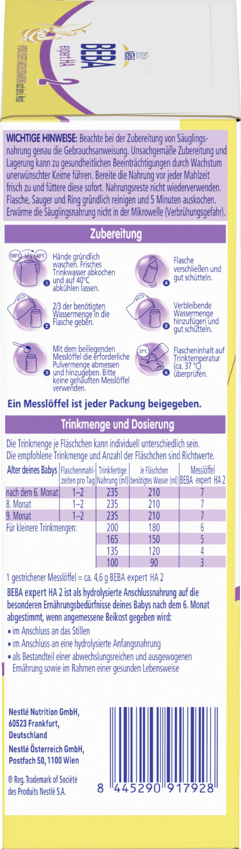Bild 4 von BEBA Expert HA2 Folgenahrung nach dem 6. Monat