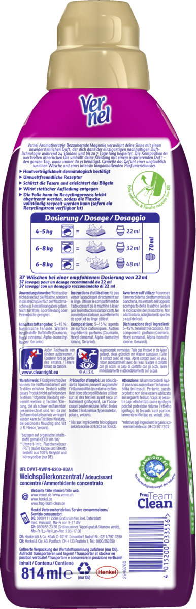 Bild 2 von Vernel Weichspüler Aromatherapie Bezaubernde Magnolie 37 WL