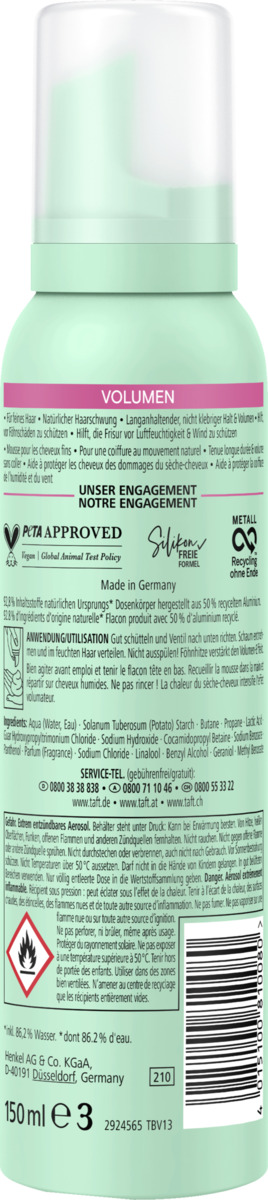 Bild 2 von Taft Schaumfestiger Volumen Für feines Haar