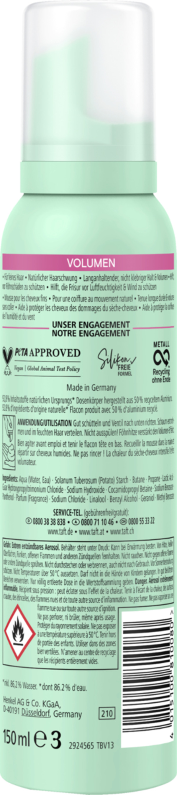 Bild 2 von Taft Schaumfestiger Volumen Für feines Haar