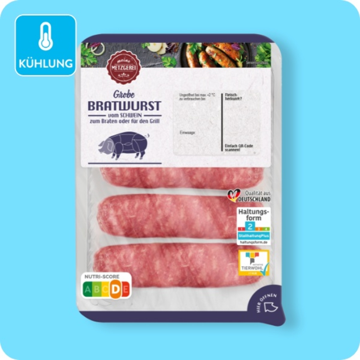 Bild 1 von MEINE METZGEREI Grobe Bratwurst, Vom Schwein