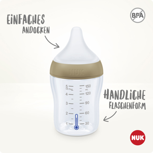 Bild 3 von NUK Perfect Match Babyflasche Herz mit Temperature Control, ab 0 Monate, 150 ml