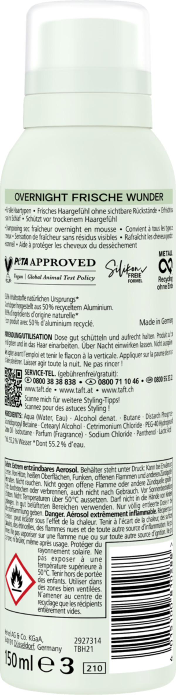 Bild 2 von Taft Trockenshampoo Schaum Overnight Frische Wunder