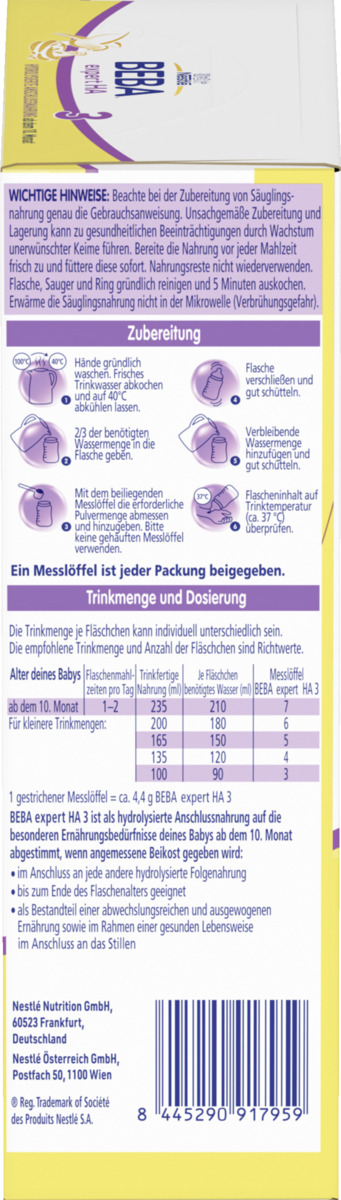 Bild 4 von BEBA Expert HA3 Folgenahrung nach dem 10. Monat