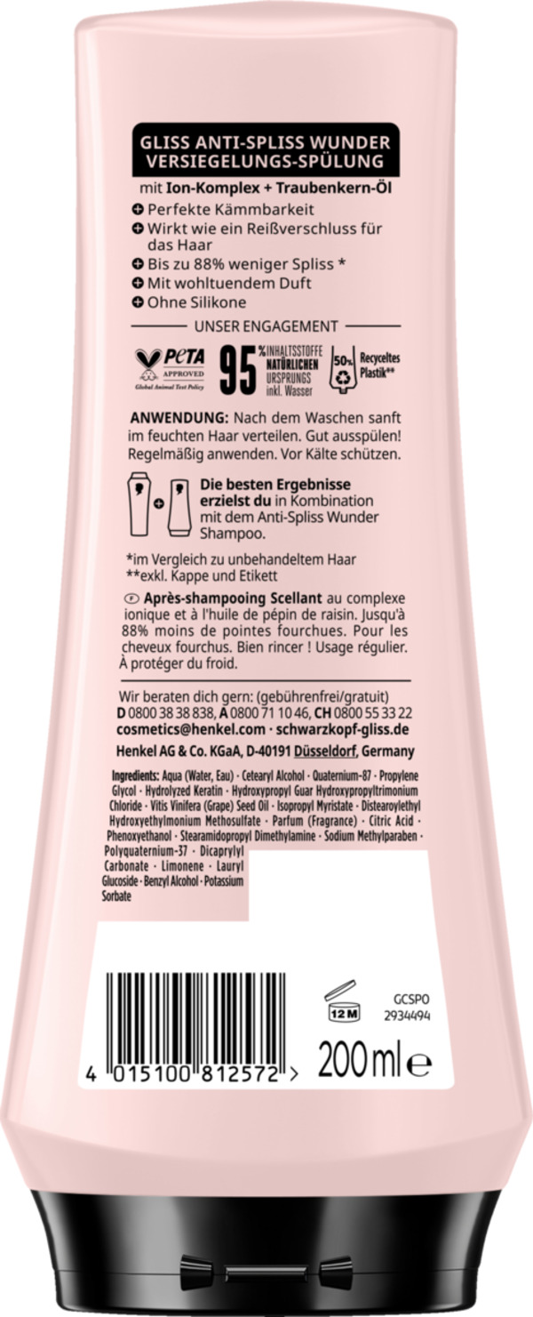 Bild 2 von Gliss Anti-Spliss Wunder Spülung