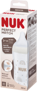 NUK Perfect Match Babyflasche Regenbogen mit Temperature Control, ab 3 Monate, 260 ml