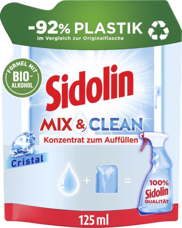 Bild 1 von Sidolin Streifenfrei Mix & Clean Cristal Nachfüllbeutel