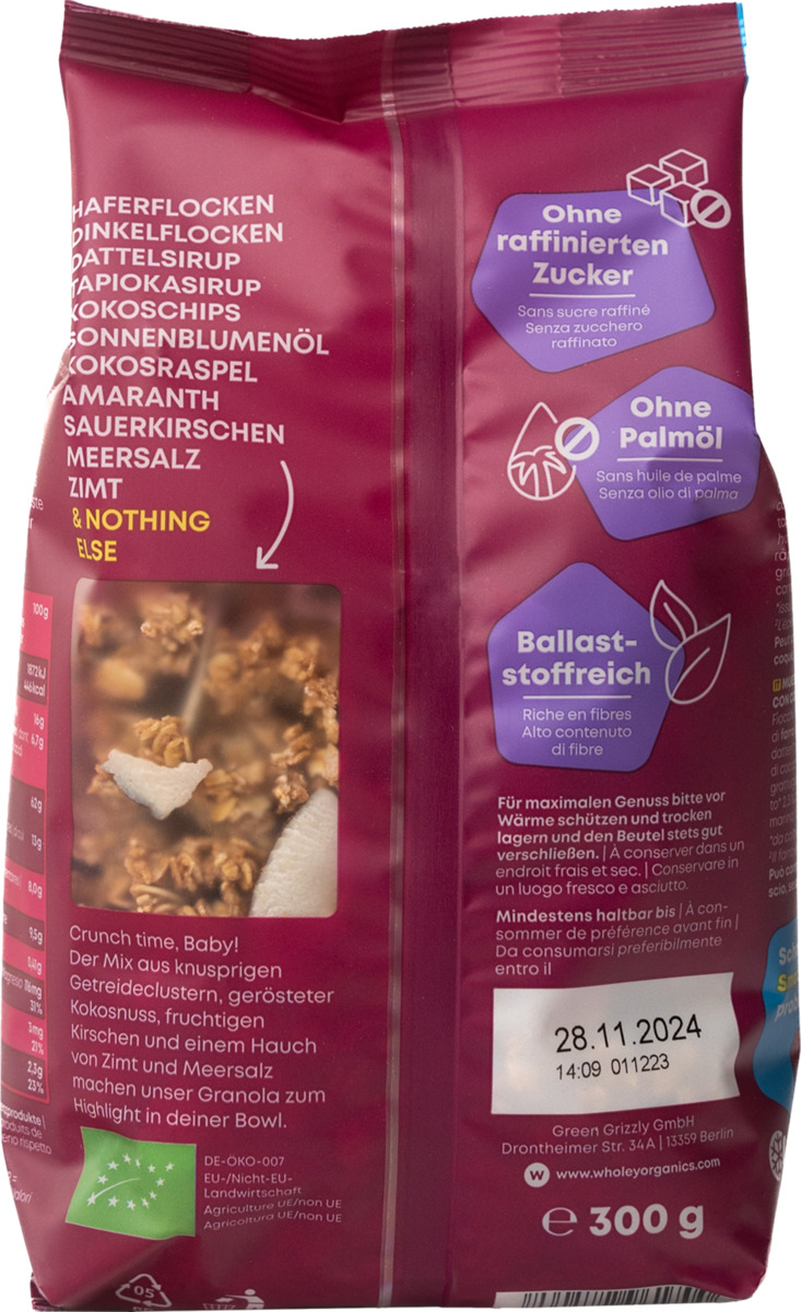 Bild 4 von Wholey Bio Crunchy Coconut Cherry Granola