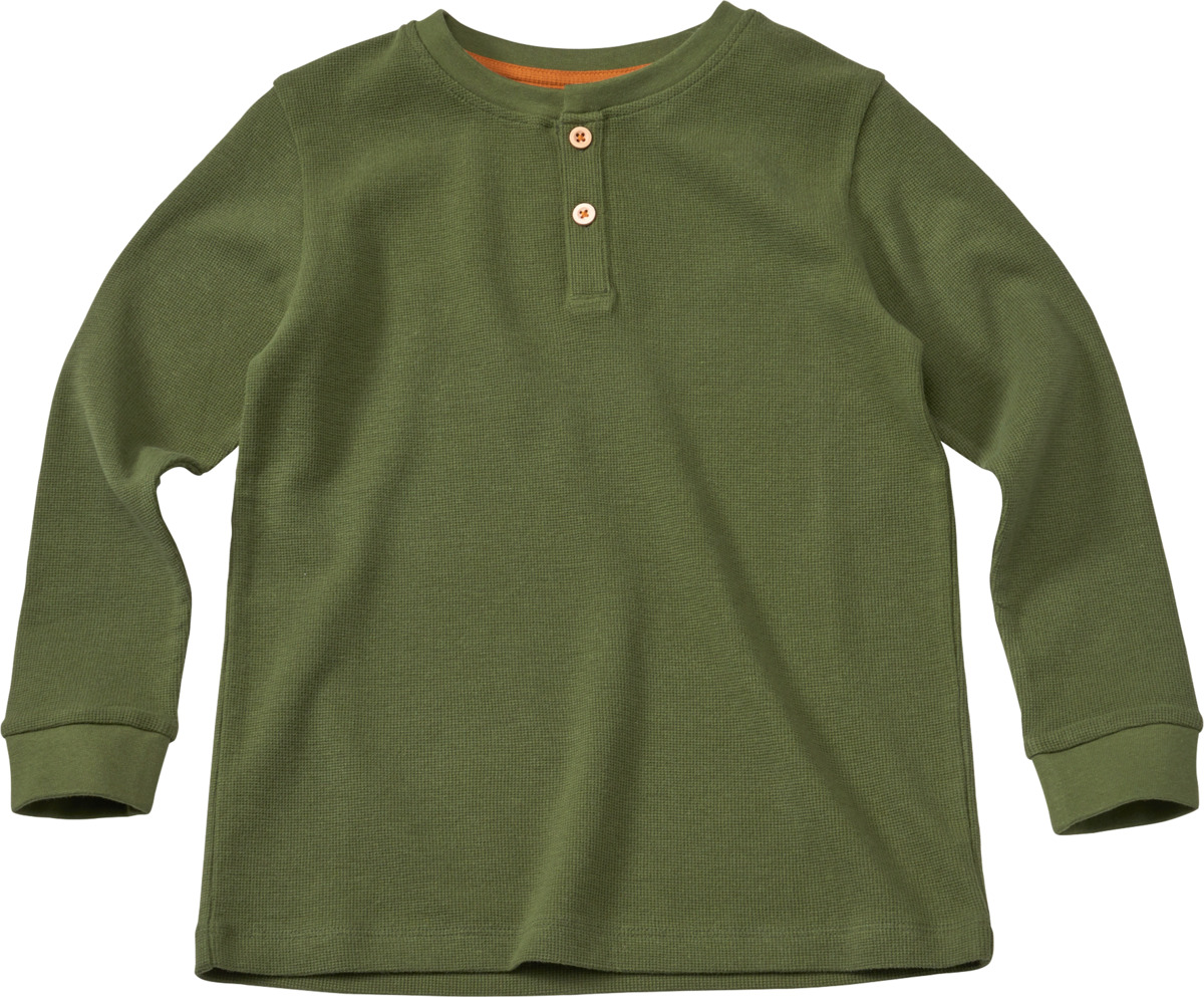 Bild 1 von ALANA Langarmshirt in Waffel-Struktur, grün, Gr. 140