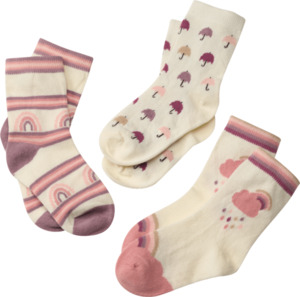 ALANA Socken mit Regenbogen-Motiv, weiß & rosa & lila, Gr. 29/31