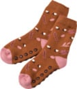 Bild 1 von PUSBLU ABS Socken mit herbstlichem Motiv, braun, Gr. 29/31