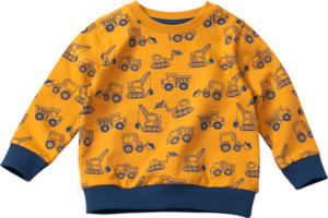 PUSBLU Sweatshirt mit Fahrzeug-Muster, gelb & blau, Gr. 92