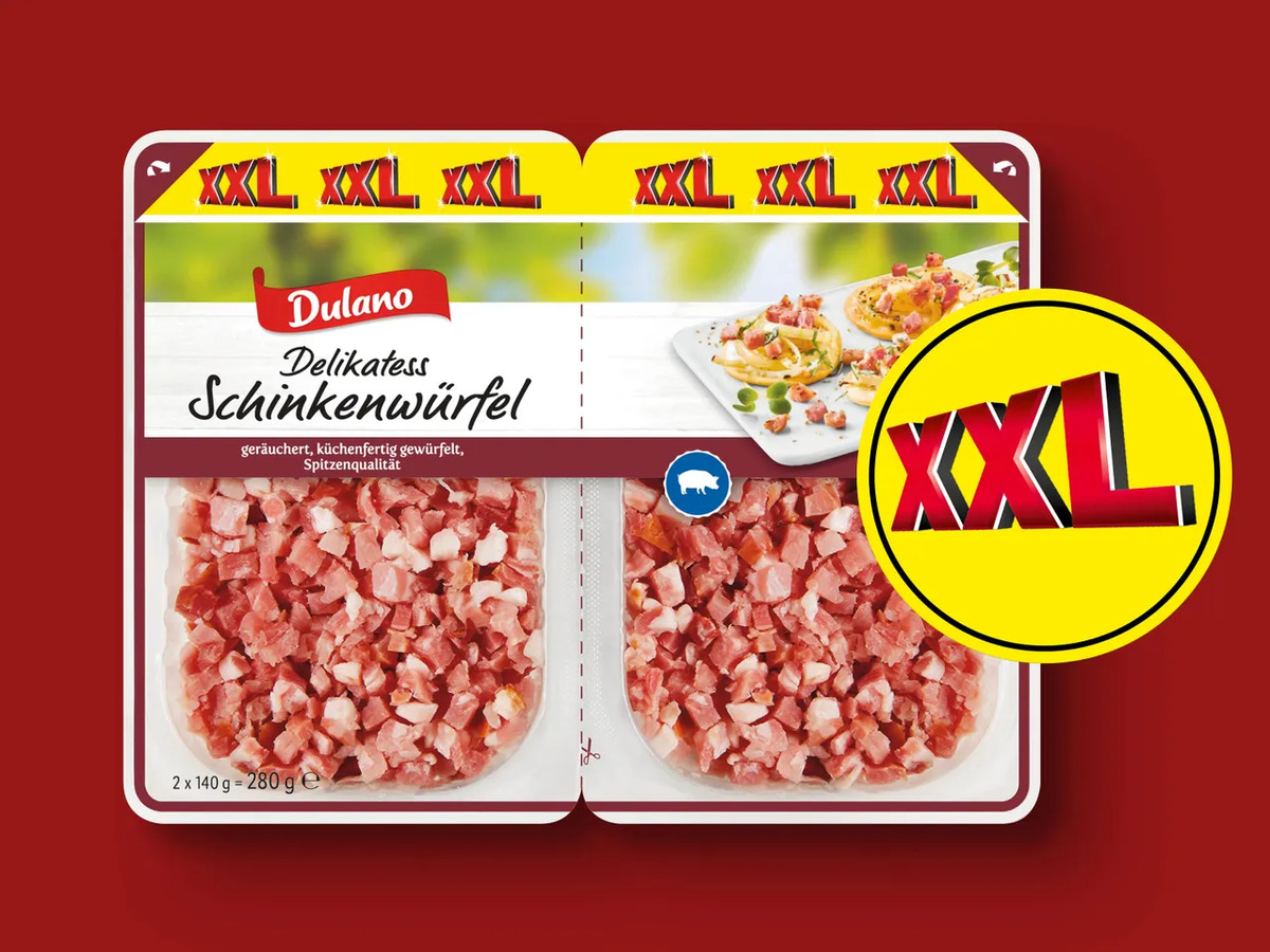 Bild 1 von Dulano Delikatess Schinkenwürfel XXL, 
         280 g