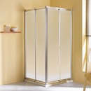 Bild 1 von Breuer Eckeinstieg 'Fara 4' Schiebetür, 70 - 80 cm, silber, Kunststoffglas