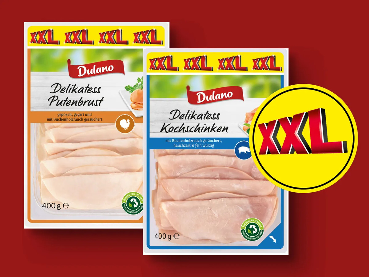 Bild 1 von Dulano Delikatess Kochschinken/Putenbrust XXL, 
         400 g