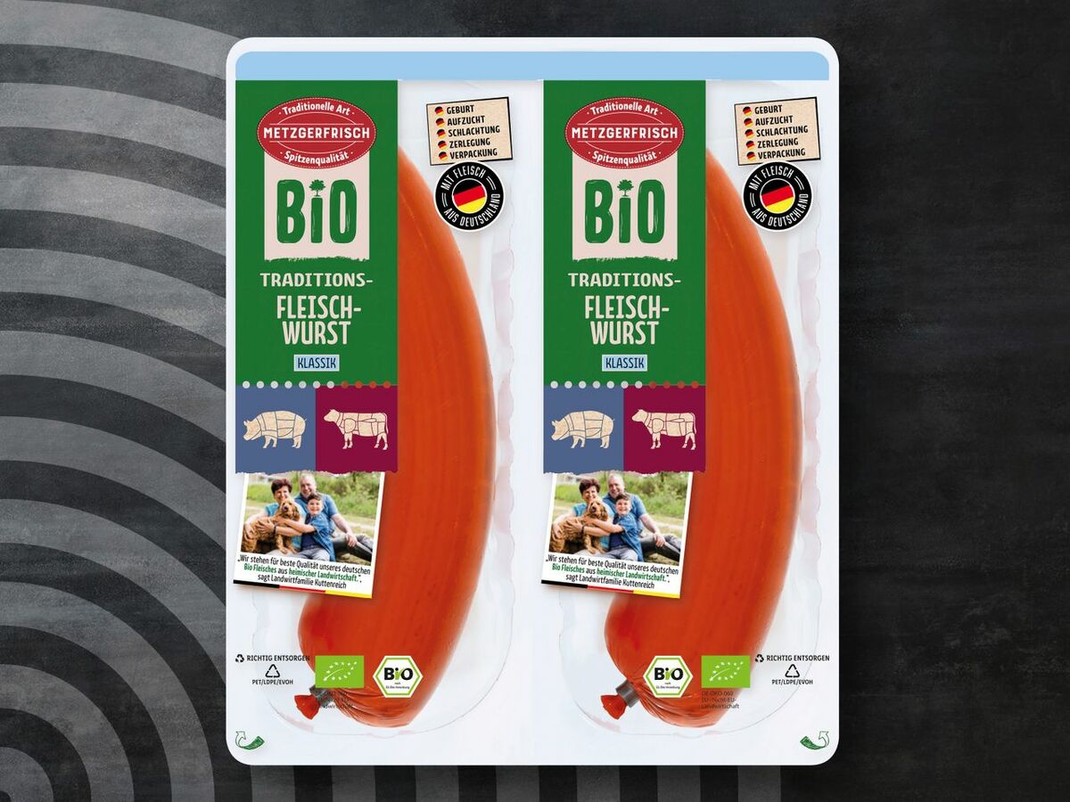 Bild 1 von Metzgerfrisch Bio Traditions-Fleischwurst, 
         250 g