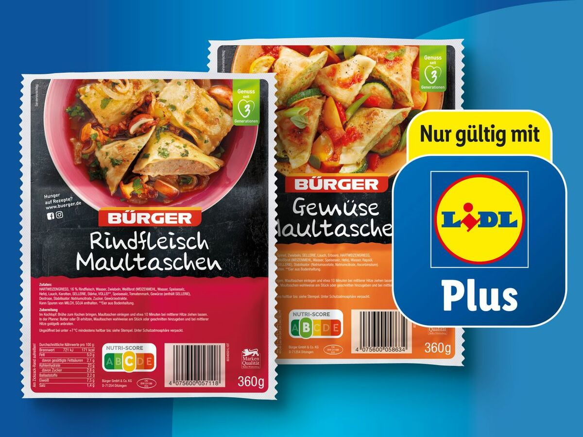 Bild 1 von Bürger Maultaschen, 
         360/300 g