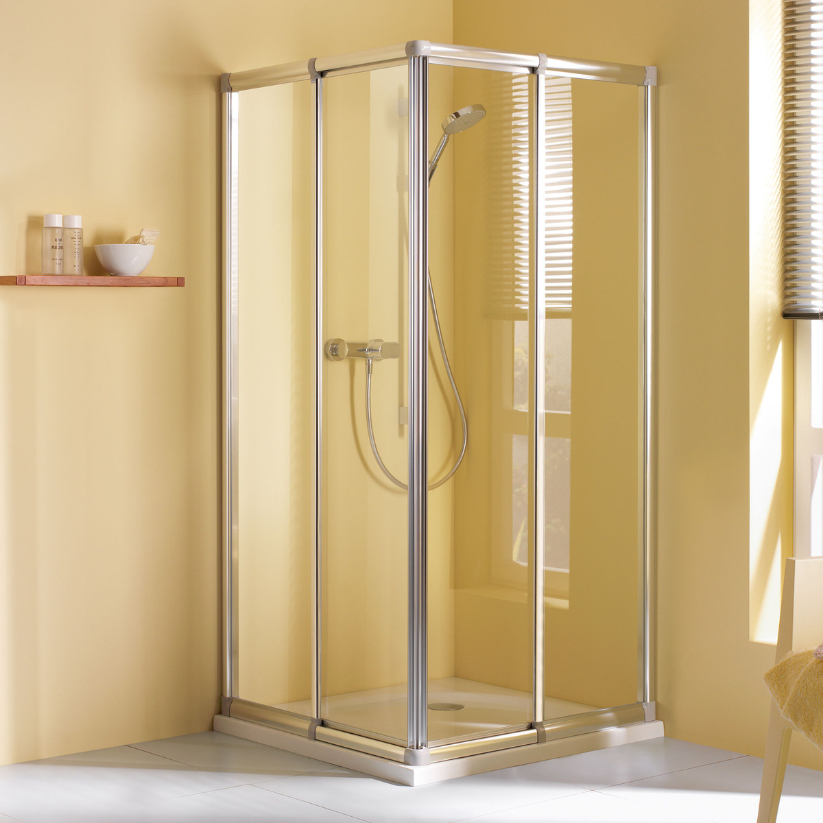 Bild 1 von Breuer Eckeinstieg 'Fara 4' Schiebetür, 70 - 80 cm, silber, Klarglas inklusive Beschichtung